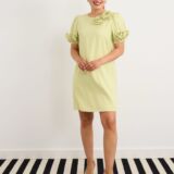 Shift dress rose detail colour pistachio