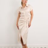 ruched shirt dress colour latte