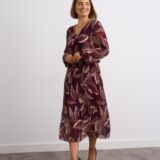 V neck long sleeve dress