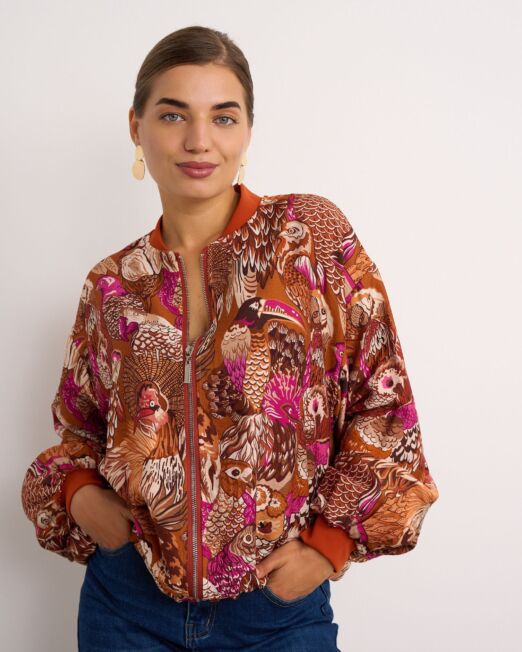 Bird of paradise bomber jacket