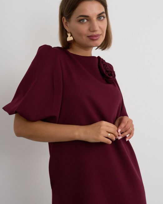 Rose detail shift dress