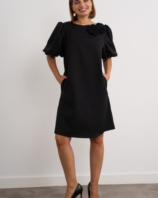 Rose detail shift dress