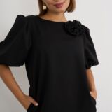 Rose detail shift dress