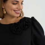 Rose detail shift dress