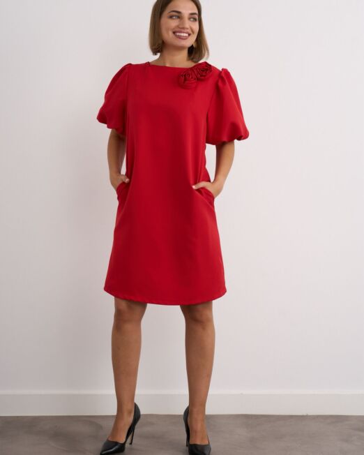 Rose detail shift dress