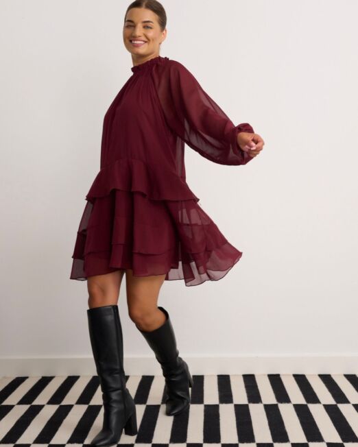 Tiered chiffon dress