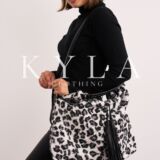 Leopard print shoulder sack
