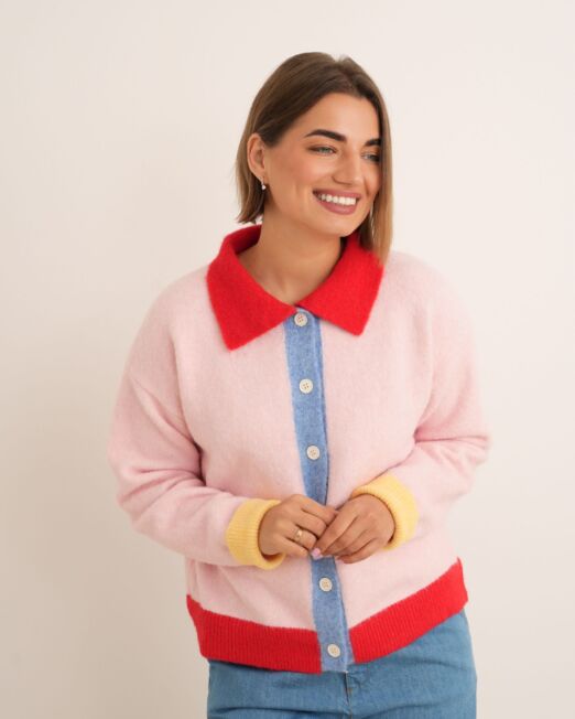 Colour block cardigan