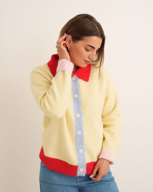 Colour block cardigan