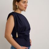 Ruched gold trim top