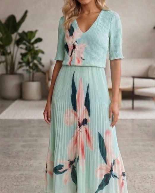 Floral Short Sleeve Dress