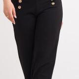 Button Detail Pull-on Trousers