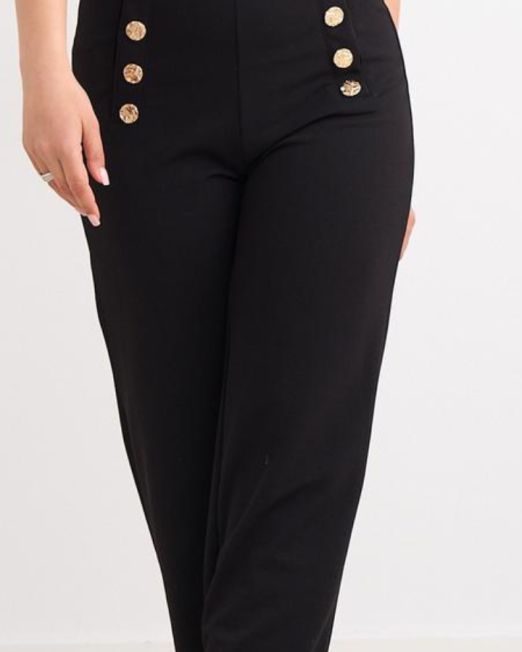 Button Detail Pull-on Trousers